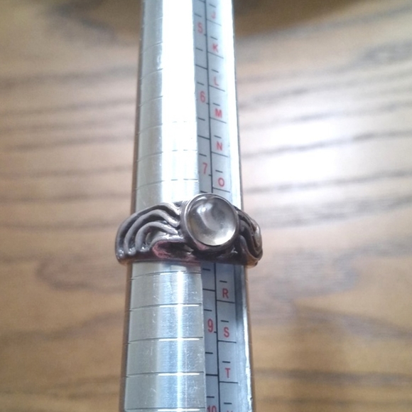 Antique 925 Sterling Silver Filigree Ring with Clear Crystal Quartz Gemstone 8 - Picture 4 of 15